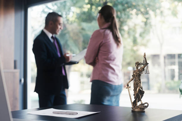 Lawyer and client having a business meeting